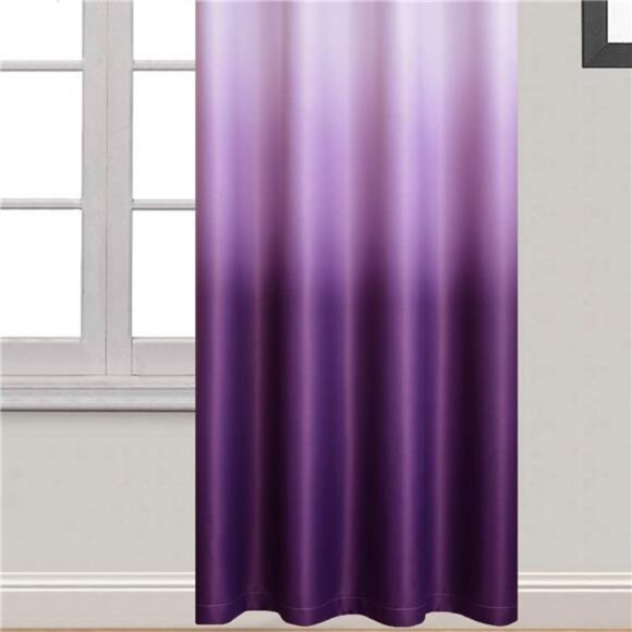 Light Blocking Gradient Color Curtains Purple Ombre Blackout Curtains - Picture 3 of 7